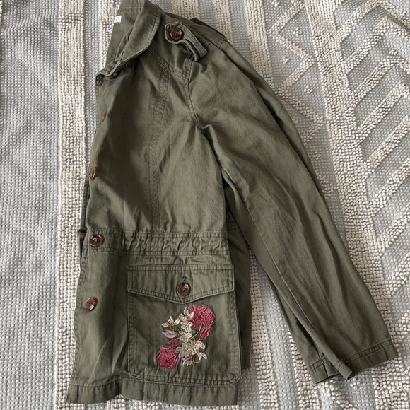 Olive green embroidered utility jacket size medium - Picture 5 of 5